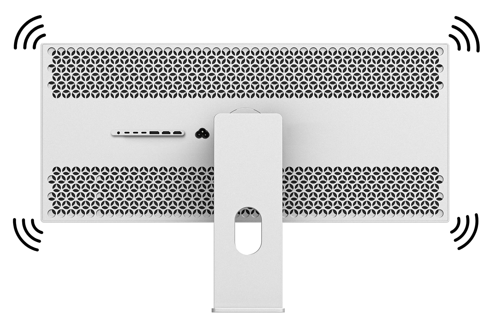 Kuycon W34KB perforated back with built-in speakers | Kuycon