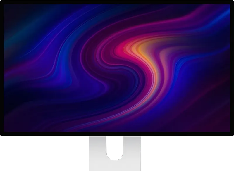 Front view of the Kuycon P32K monitor, with thin, even bezels on all four sides